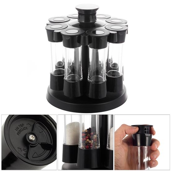 Набор ёмкостей для специй 8 шт. Kamille КМ-7051 на круглой подставке