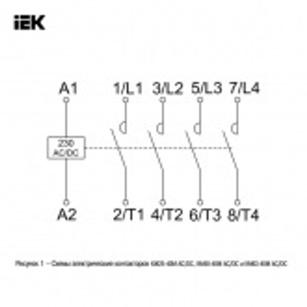 Контактор модульный КМ40-40М AC/DC 40А 4 полюса 4НО катушка 230В ИЭК 3 модуля MKK21-40-40