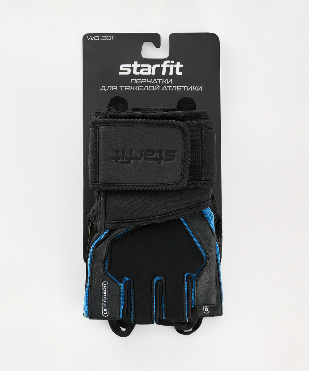 Перчатки для фитнеса STARFIT WG-201, черный/синий