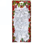 Бант на елку 9*7см ( набор 6шт) "Серебряный шик" (Серпантин)