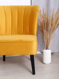 Кресло "Donatello" антивандальный велюр горчичный/венге