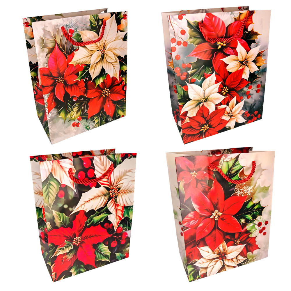 Пакет подар. бум. новогодн. 26*32*10 см 210 гр/м2 "Остролист"