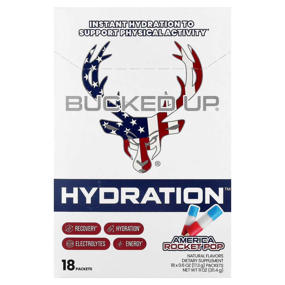 Bucked Up, Hydration™, America Rocket Pop, 18 пакетиков по 17,3 г (0,6 унции) каждый