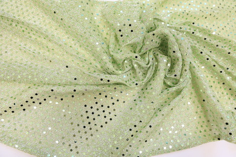 Трикотаж с пайетками фисташковый