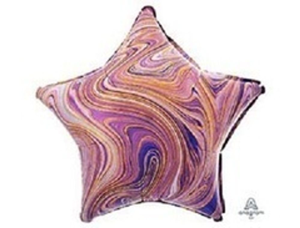 AN Шар звезда 19" Мрамор Purple (БГ-15)
