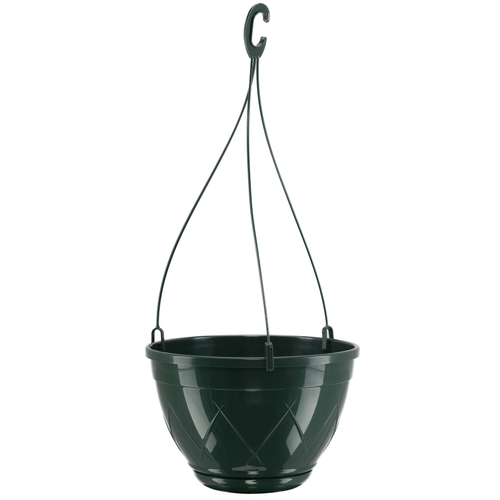 КАШПО ПОДВЕСНОЕ SANTINO ЛИЛИЯ С ПОДДОНОМ ПЛАСТИК D-23,5СМ H-14СМ V-4Л ЗЕЛЕНЫЙ