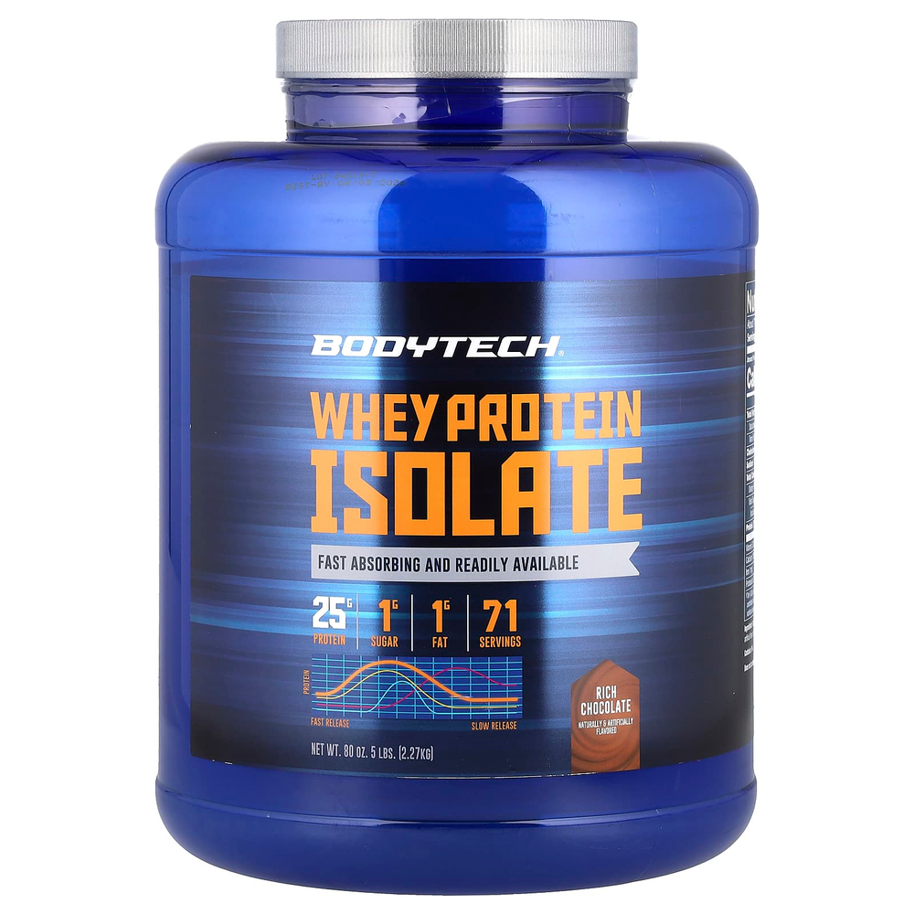 BodyTech, Изолят сывороточного протеина, насыщенный шоколад, 2,27 кг (5 фунтов)