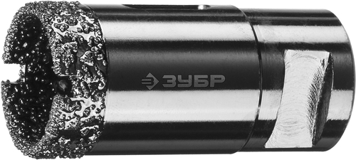 Высокоскоскоростная алмазная коронка для УШМ (М14) d 29мм по керамограниту и железобетону, Вакуумное Спекание, ЗУБР Профессионал