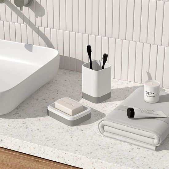 Мыльница tyer, белая/серая