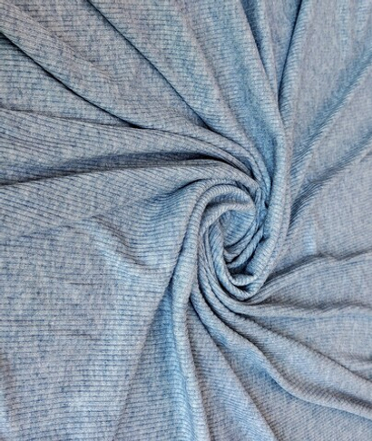 Трикотаж лапша, голубой светлый меланж, вискоза SOFI