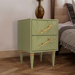 Тумба Арт Колор leaves Классик Голд Зеленая олива