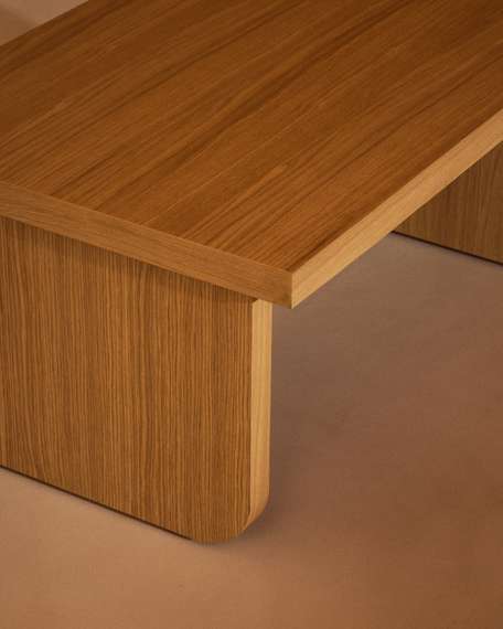 Oaq Журнальный столик из дубового шпона с натуральной отделкой 82 x 60 см