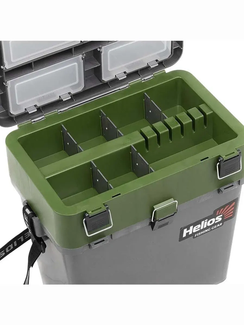 Ящик рыболовный зимний для хранения снастей серый/хаки