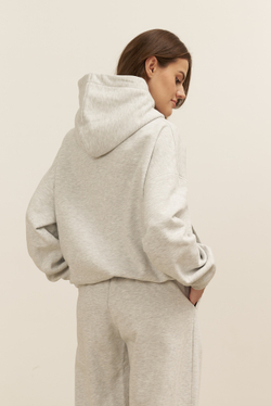 Худи 02 EMPATHY AND SYMPATHY, с начесом, серый меланж