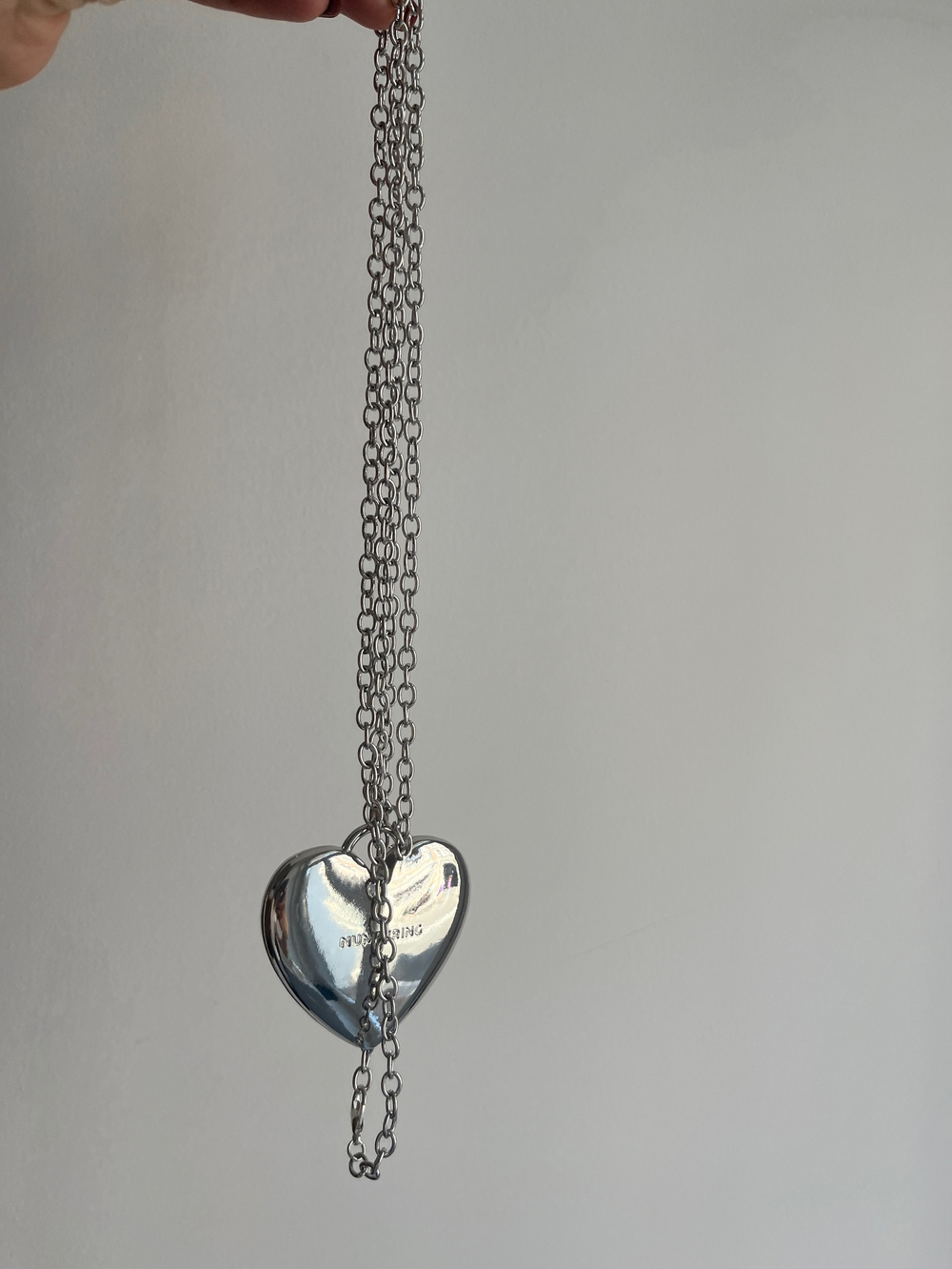 Цепочка сотуар через плечо с сердцем (SILVER)