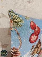 Декоративный гобеленовый чехол для интерьерной подушки Новогоднее утро 38*38