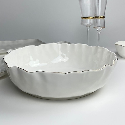 Lenardi 305-282 Салатник 30см ВАНЕССА ЗОЛОТО в под.уп.(х8)Фарфор