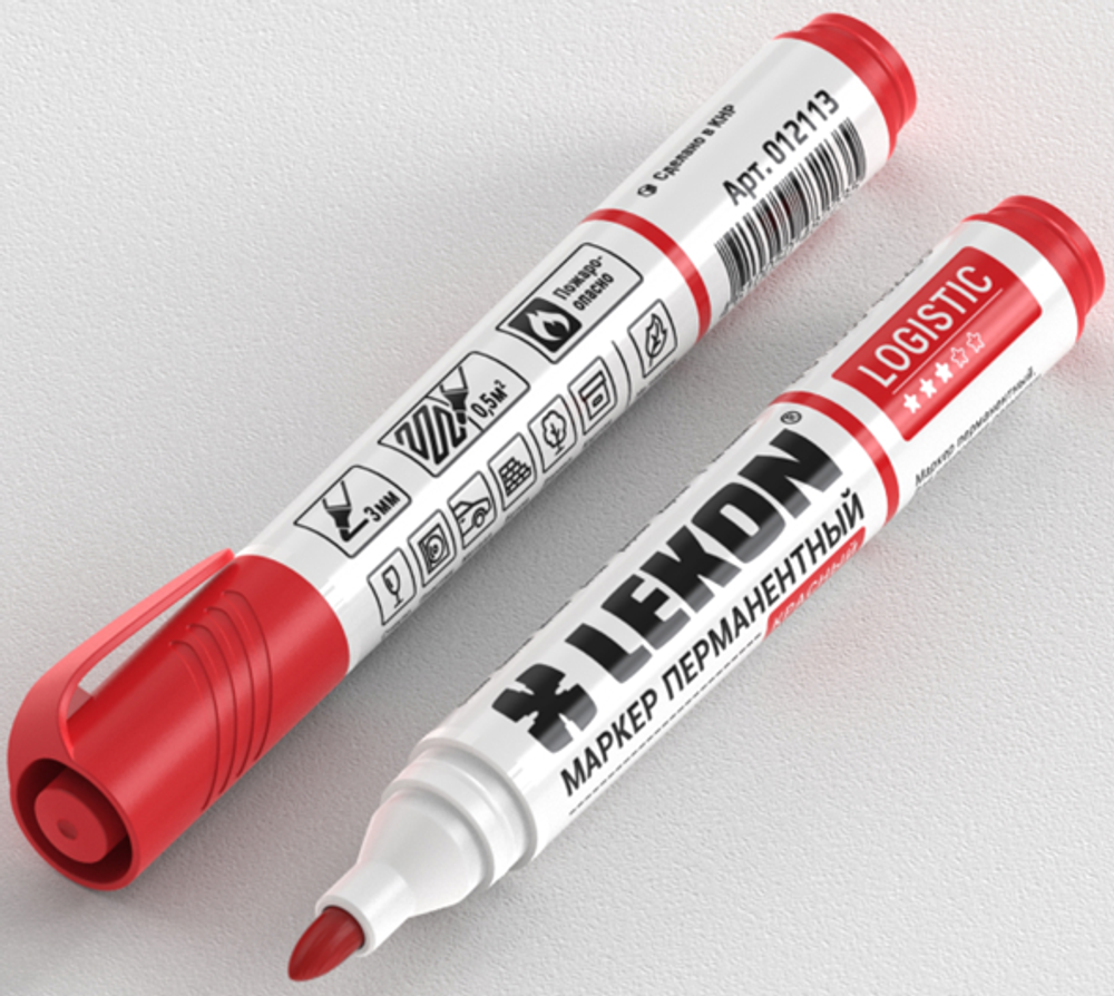 Маркер перманентный LEKON LOGISTIC 10/100/1200 Красный