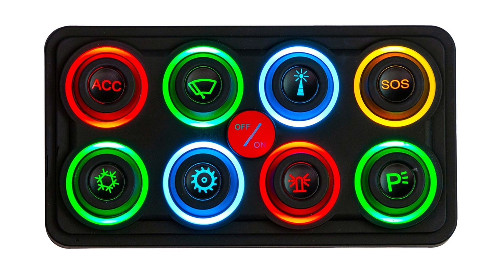 Панель управления (2 ряда, 8 кнопок, силикон, RGB), Marine Rocket
