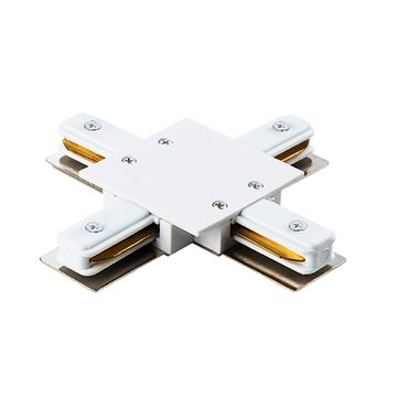 Коннектор X-образный для однофазного встраиваемого шинопровода 501146 белый Barra Lightstar