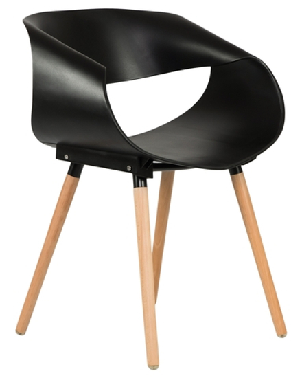 Стул обеденный DOBRIN ALIEN, ножки светлый бук, цвет чёрный (B-03)