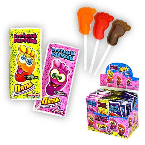 Карам. н/пал с кис./пудр. "Вес. напуг. Пятка" 12*48шт 10г