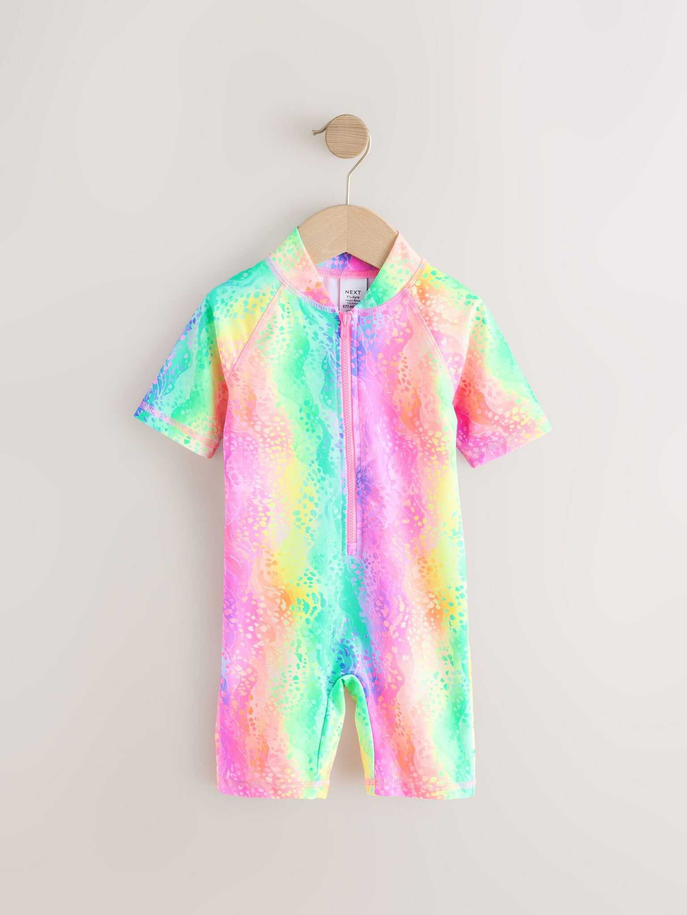 Купальник слитный на молнии для девочки Next E77-698, Розовый, Голубой