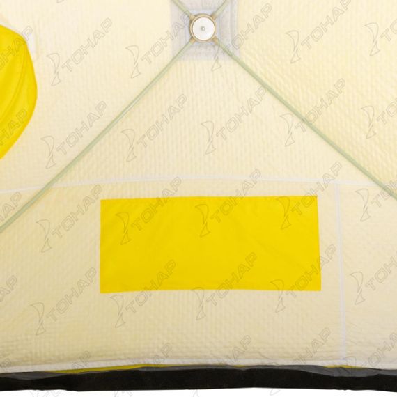 Палатка зимняя утепл. Куб Premium 2,1х2,1 желтый/серый (HS-WSCI-P-210YG) Helios