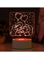 Светильник 3D ночник RISALUX «Мышата», LED RGB, от сети, 11.