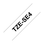 Brother TZE-SE4 кассета с лентой для печати наклеек, чёрный шрифт на белой основе, 18мм*8м