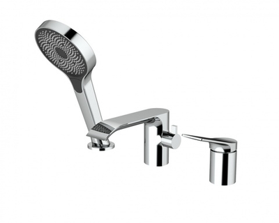 343532 Смеситель на борт ванны водопад ХРОМ (3 отв.) ViEiR (8/1шт)