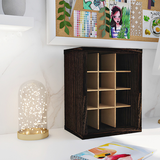 D-Box Органайзер для маркеров 3х4, H1199 ST12 Дуб Термо чёрно-коричневый