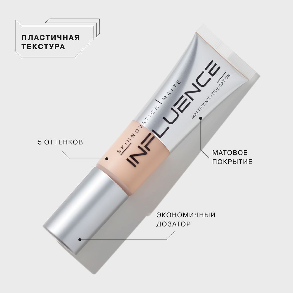 Тональная основа Influence Beauty Skinnovation Matte матирующая - 02