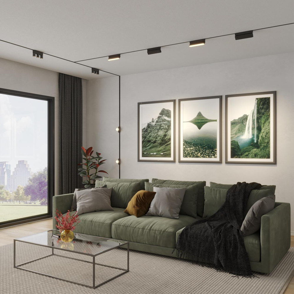 135264 SHINO NT24 092 черный Низковольтный накладной шинопровод 2м, заглушки в комплекте IP20 24V EASY