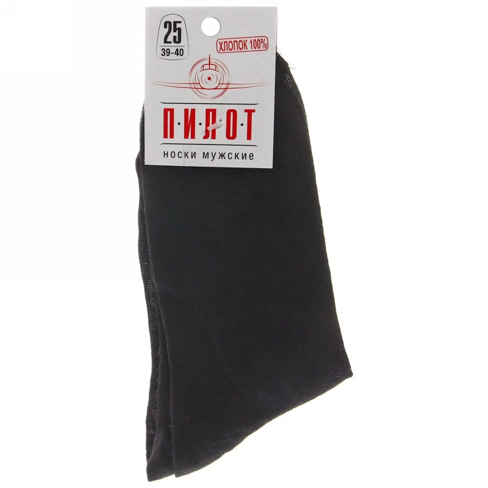 Носки мужские ПИЛОТ (М-53), чёрный, р. 25