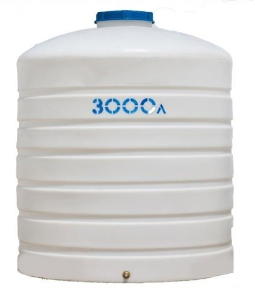Ёмкость пластиковая пищевая АКПОЛ Н 3000 л. вертикальная (150x150x180см;65кг;белый) - арт.555053
