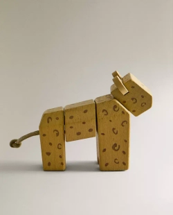 ZARA HOME ДЕРЕВЯННАЯ ИГРУШКА-ГОЛОВОЛОМКА «ГЕПАРД» ДЛЯ ДЕТЕЙ, ЖЕЛТЫЙ