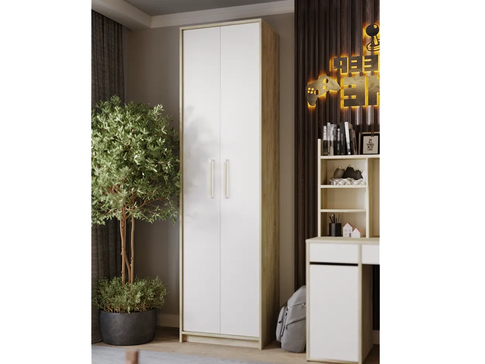 Эдем Шкаф Дуб сонома Белый жемчуг