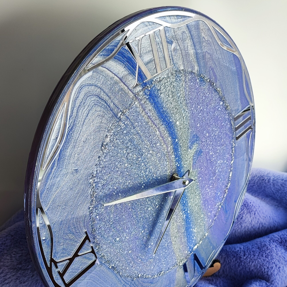 Часы настенные ручной работы из эпоксидной смолы, диаметр 40 см, подарок, декор