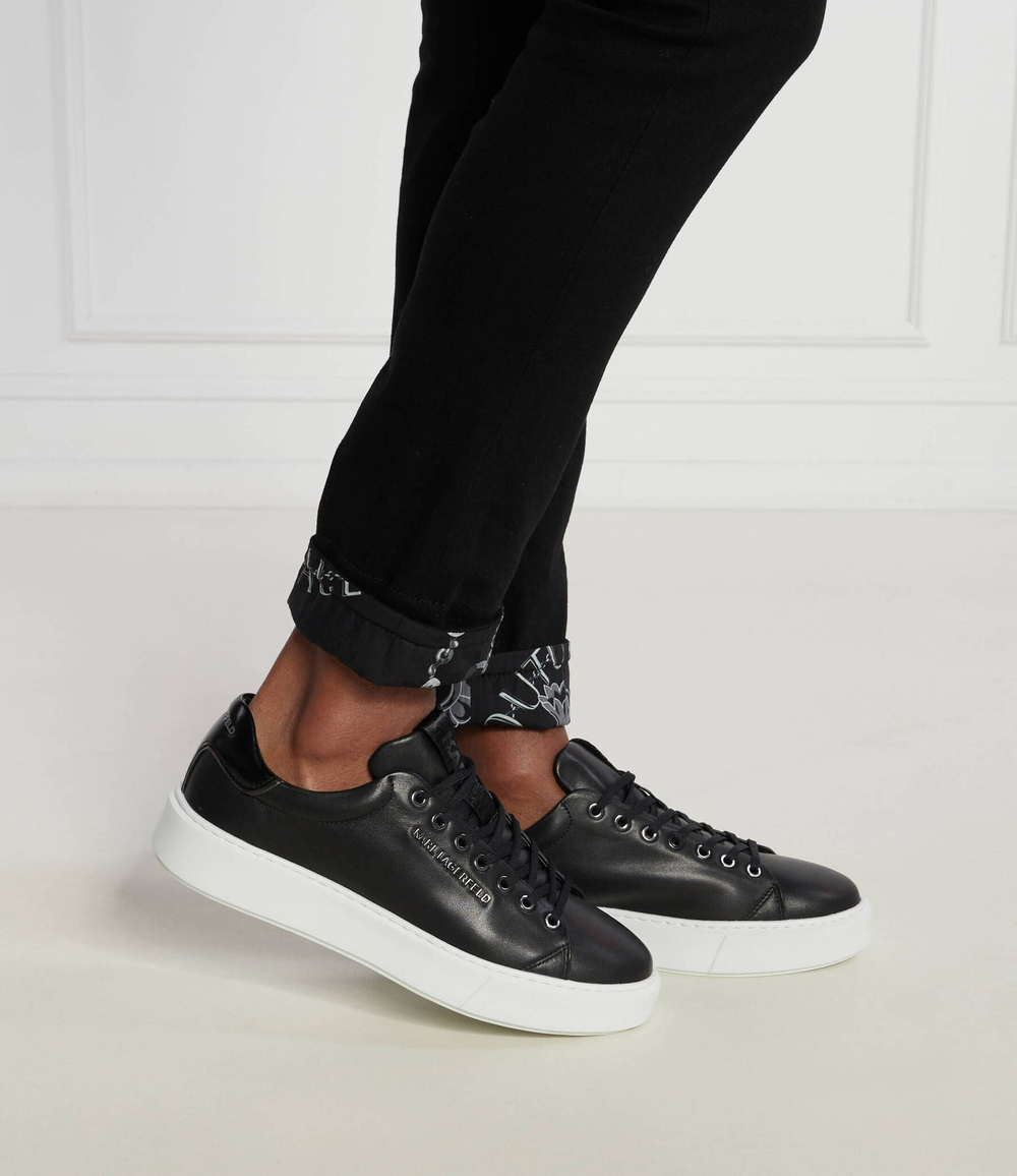 Кожаные кроссовки maxi kup Karl Lagerfeld - черный(KL52219)