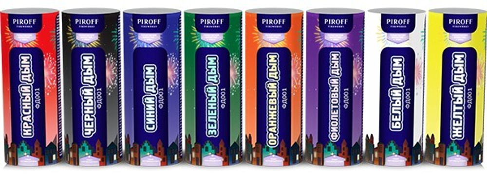 ФД001 Цветной дым "PIROFF Fireworks XXL" (1,75" х 60 сек.) (1 штука)