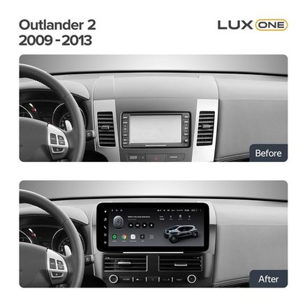 Магнитола для Mitsubishi Outlander XL 2005-2012, Peugeot 4007, Citroen C-Crosser - Teyes LUX ONE ROUND монитор 12.3" 2K QLED на Android 10, CarPlay, 4G SIM-слот