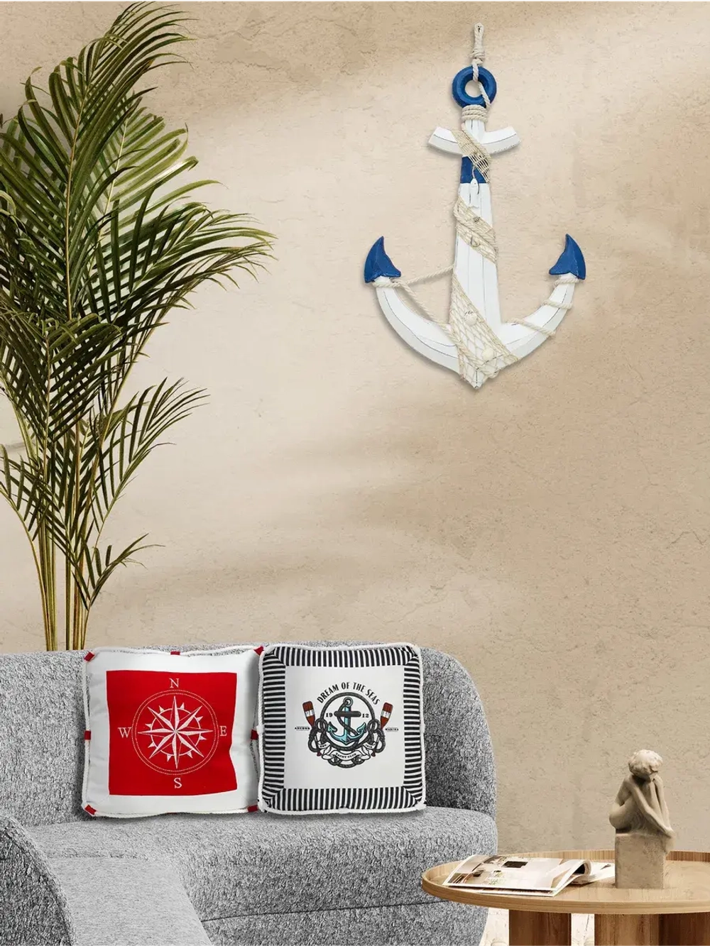 Декоративная подушка в морском стиле 40*40 см