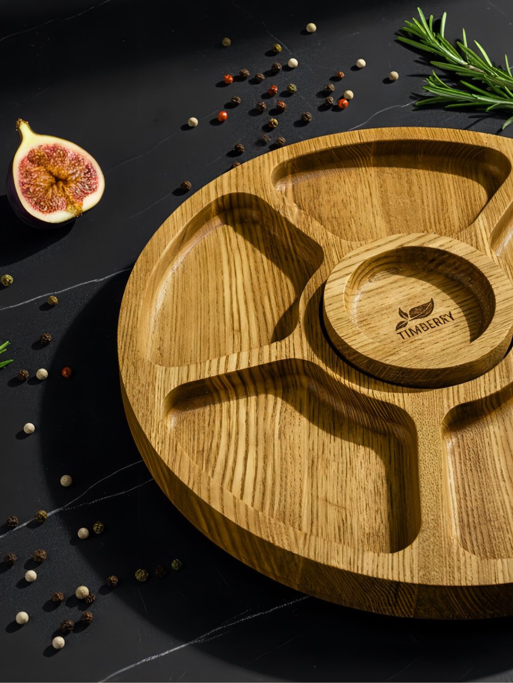 Менажница деревянная круглая 30 см