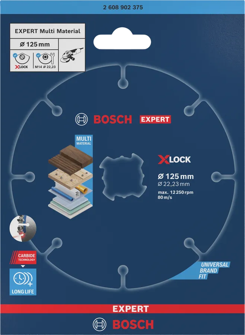 Отрезной диск 125 мм X-Lock EXPERT Multi Material Bosch 2608901193