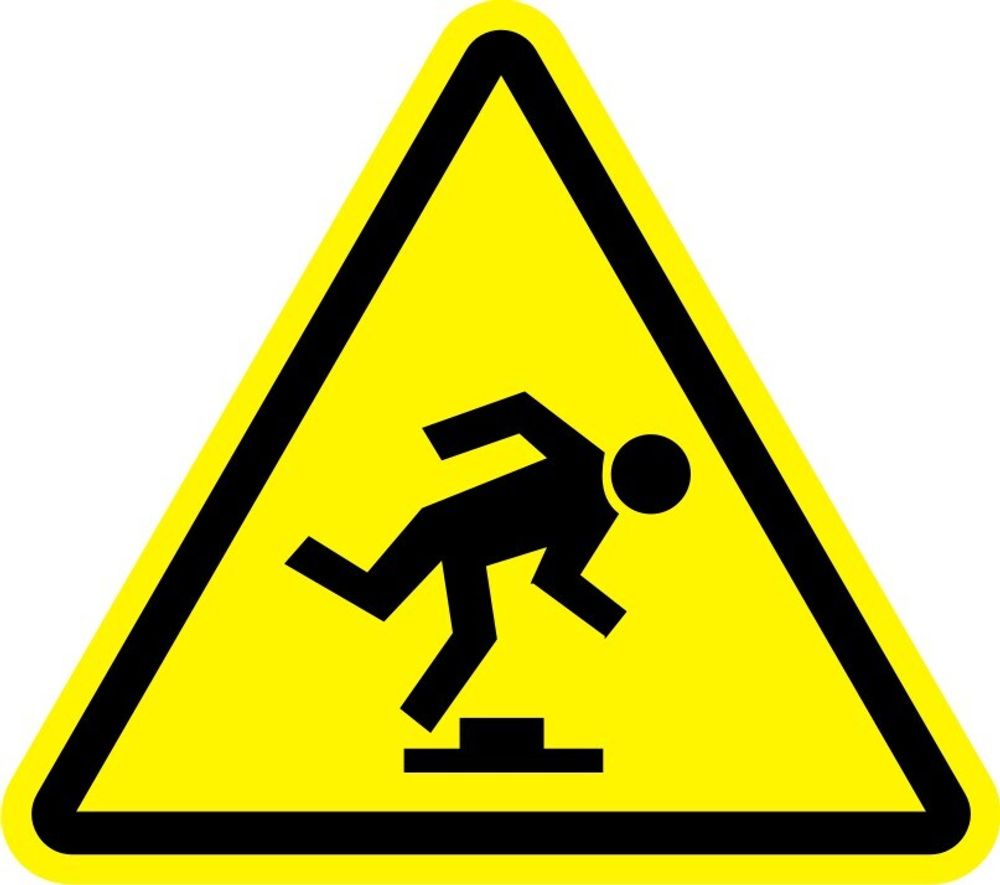 Знак W14 Осторожно, малозаметное препятствие (наклейка, табличка)