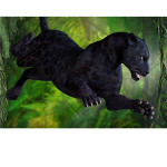 Алмазная мозаика Alingar, на подрамнике, с полным заполнением, (матов.), 20х30 см, 19 цветов, "Пантера"