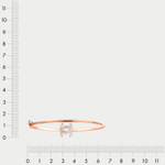 Жесткий браслет из розового золота 585 пробы для женщин с фианитами (арт. 22077)