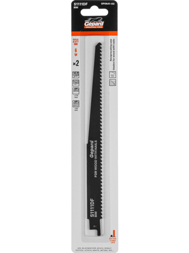 Пилка сабельная по дереву с гвоздями S1111DF (2 шт.) GEPARD