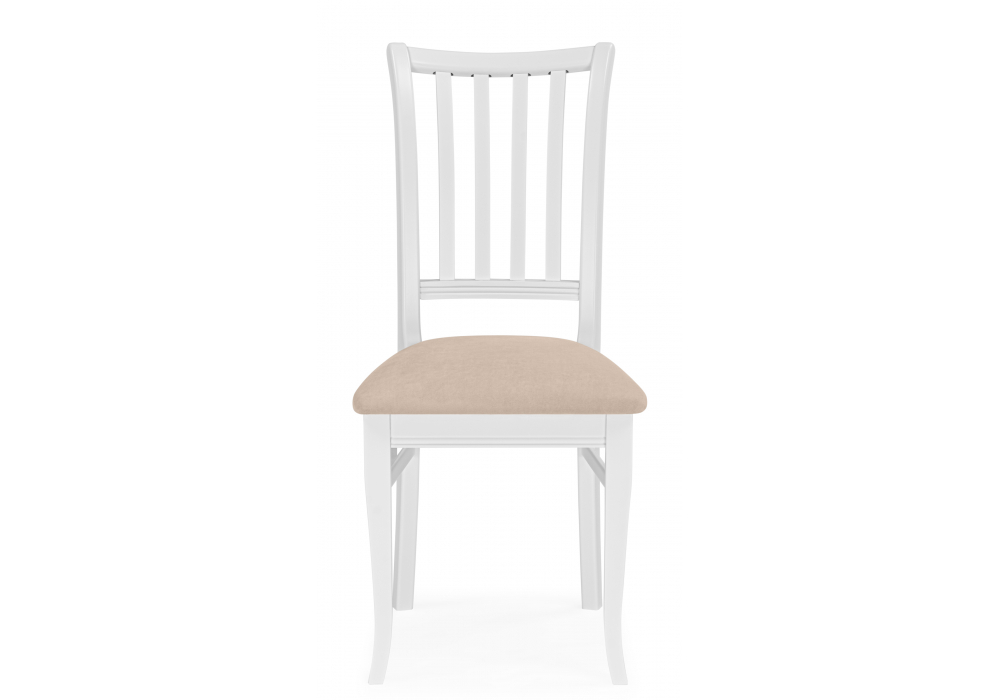 Стул деревянный Woodville Фрезино с проножкой бежевый велюр, белый